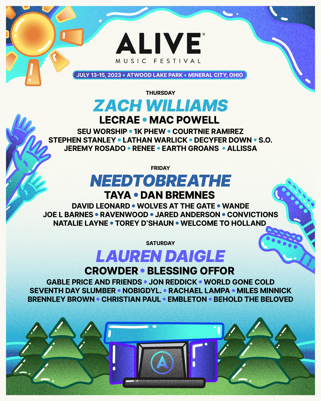Alive Music Festival: Zach Williams, NeedToBreathe & Lauren Daigle - 3 Day Pass at Needtobreathe Concert